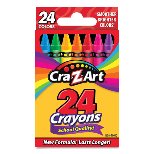 Cra-Z-Art 1020148 School Quality Crayon - Assorted Color - Pack of 24