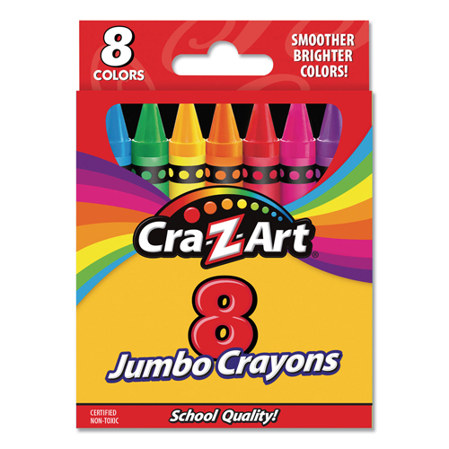 Cra-Z-Art 10203WM48 Washable Jumbo Crayons - Assorted Color - Pack of 8