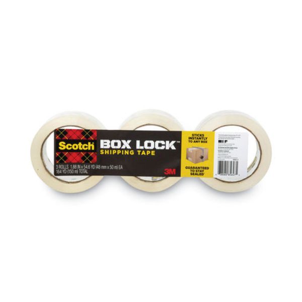 SCOTCH CORPORATION Scotch MMM39503 1.88 in. x 54.6 Yard Box Lock Packaging Tape, Clear - Pack of 3