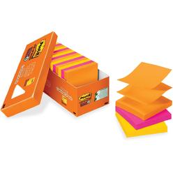 Post-it Dispenser Notes Super Sticky Pop-Up 3 X 3 Note Refill, 3" X 3", Energy Boost Collection Colors, 90 Sheets/Pad, 18 Pads/Pack
