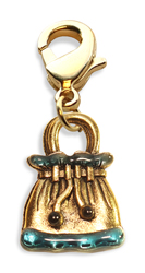 Whimsical Gifts 4216G Drawstring Purse Charm Dangle- Gold