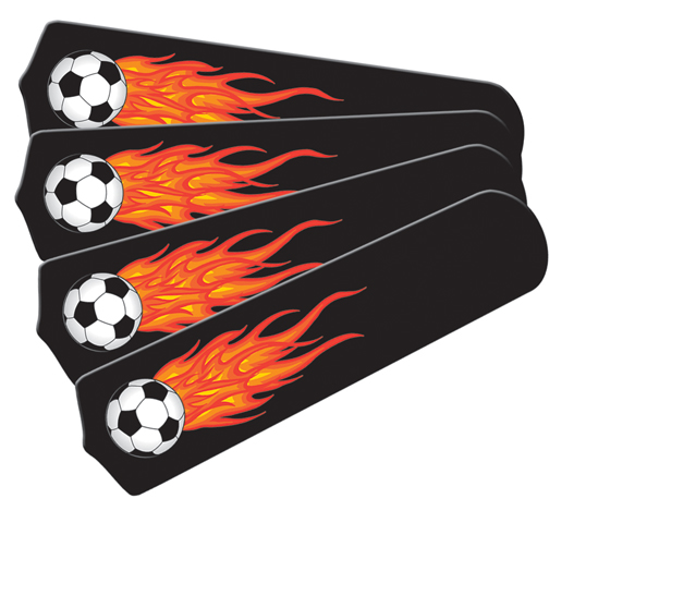 Ceiling Fan Designers 42SET-KIDS-FSB Flaming Soccer Balls 42 in. Ceiling Fan Blades Only