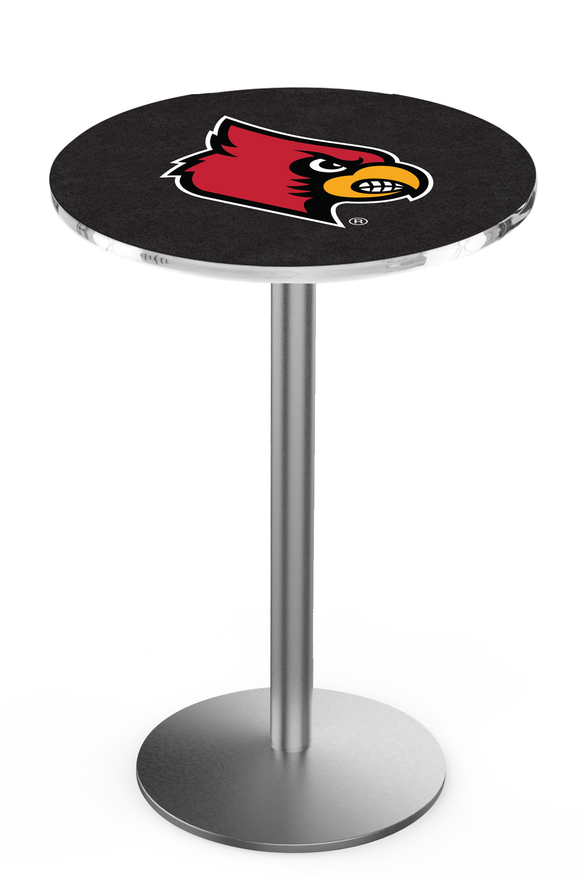 Holland Bar Stool L214 University of Louisville 36&quot; Tall - 36&quot; Top Pub Table with Stainless Finish