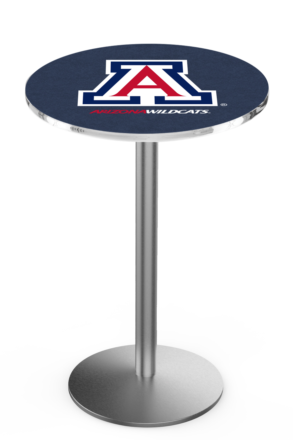 Holland Bar Stool L214 University of Arizona 42&quot; Tall - 36&quot; Top Pub Table with Stainless Finish