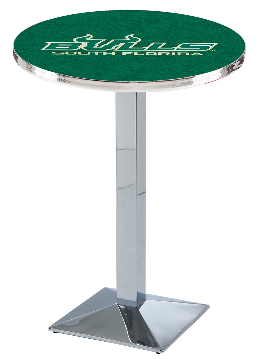 Holland Bar Stool L217 University of South Florida 36&quot; Tall - 36&quot; Top Pub Table with Chrome Finish
