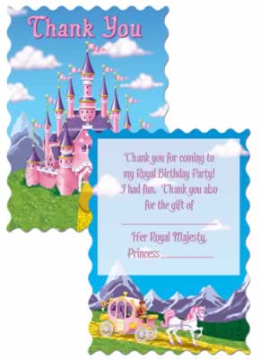 BEISTLE CO Beistle - 58301 - Princess Party Thank You Notes- Pack of 12