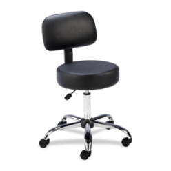 Lorell LLR69511 Round Stools w- Back- Pneumatic- 16in. Seat- 10in.x16in. Back- Black