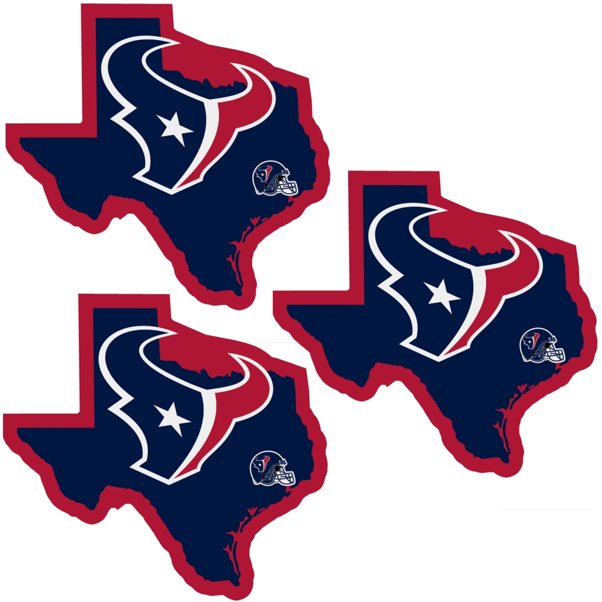 Siskiyou Sports Siskiyou F3HSD190 Unisex NFL Houston Texans Home State Decal - One Size - Pack of 3
