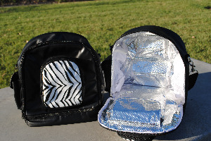 Icy Diamond Totes IDT1215-2-02 Icy Diamond Tote Backpack- Black with Zebra Pouch