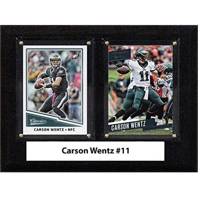 C & I Collectables 68WENTZ 6 x 8 in. Carson Wentz NFL Philadelphia Eagles Two Card Plaque