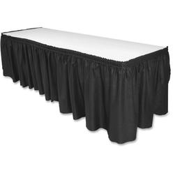 Genuine Joe GJO11916CT Polyester Table Skirts - Black