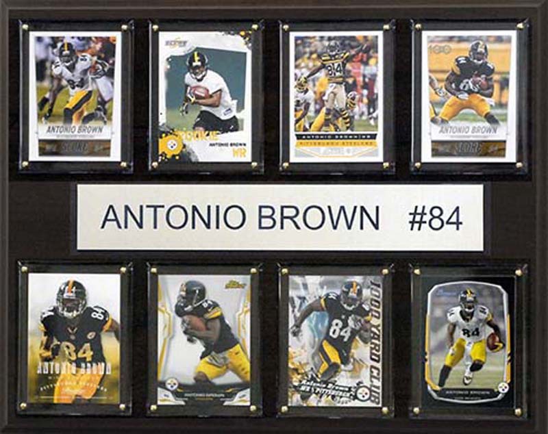 CandICollectables 1215ABROWN8C NFL 12 x 15 in. Antonio Brown Pittsburgh Steelers 8-Card Plaque
