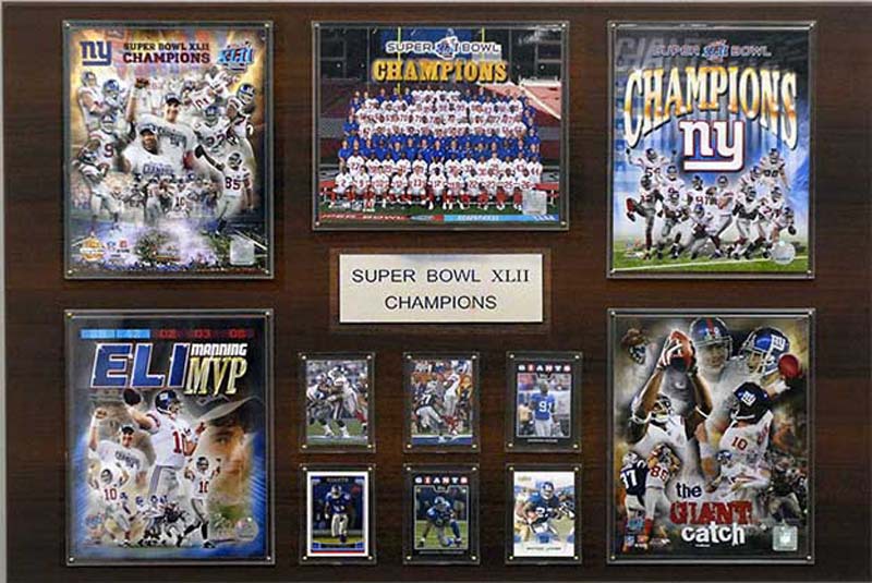 CandICollectables 2436NYGSB42 NFL 24 x 36 in. New York Giants Super Bowl XLII Champions Plaque