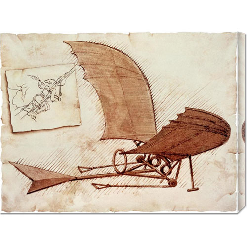 Bentley Global Arts dba American Walls GCS-277241-30-142 Leonardo Da Vinci &'Flying Machine&' Stretched Canvas
