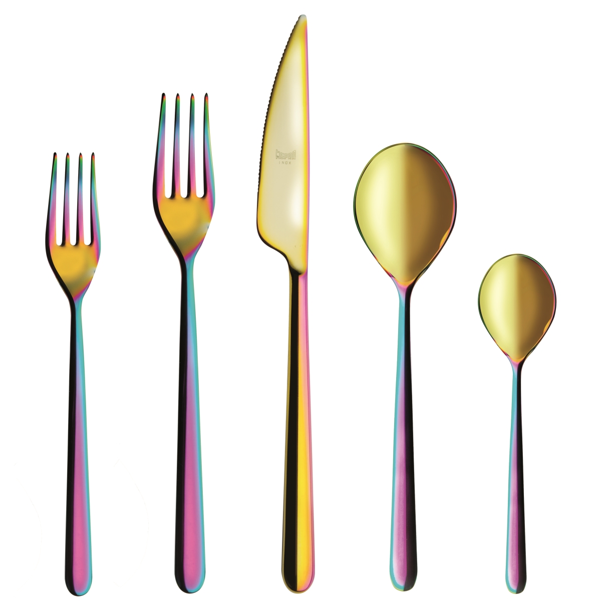 CoolCookware Linea Cutlery Set, Rainbow - 20 Piece