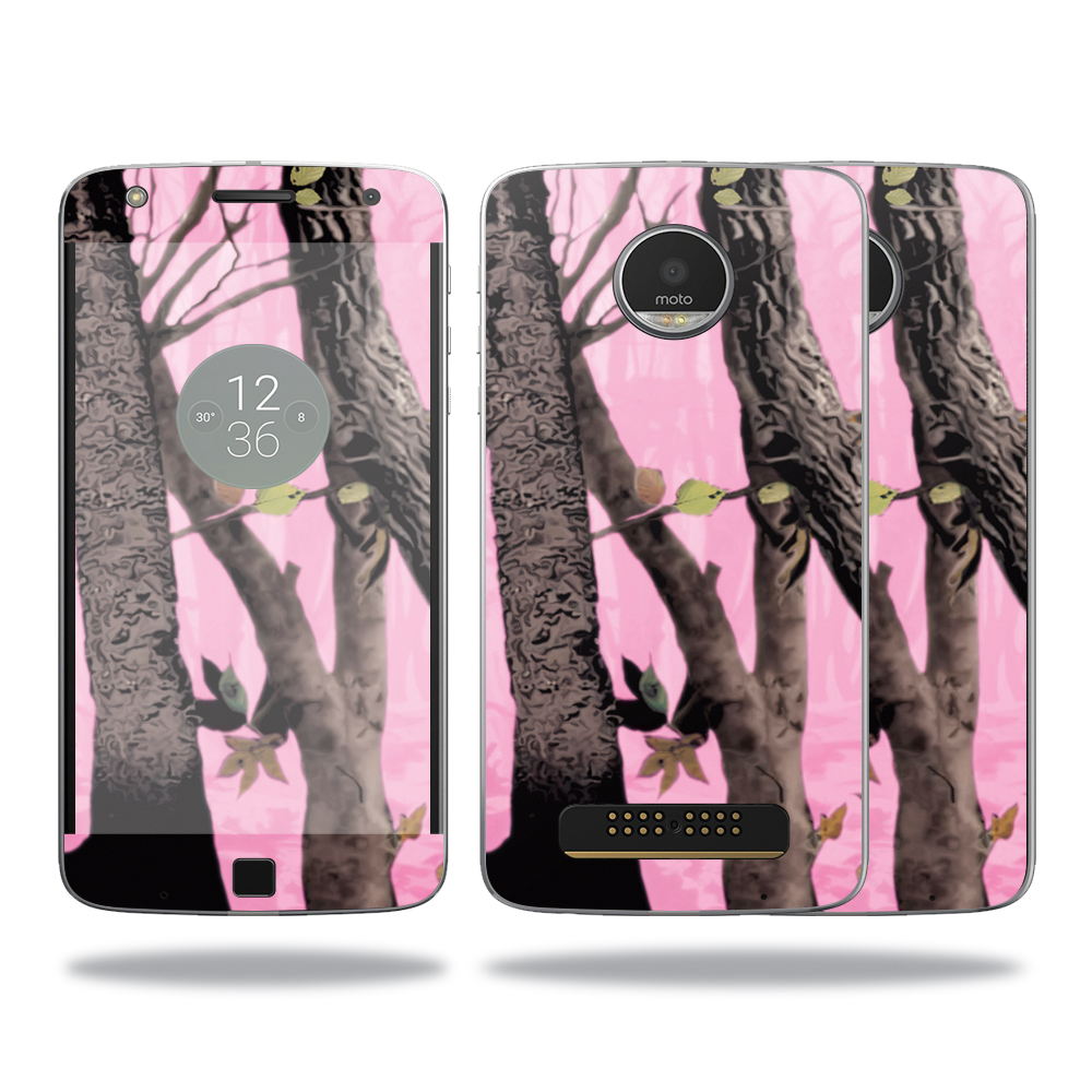 MightySkins MOMZPL-Pink Tree Camo Skin for Motorola Moto Z Play Sticker Wrap Cover Sticker - Pink Tree Camo