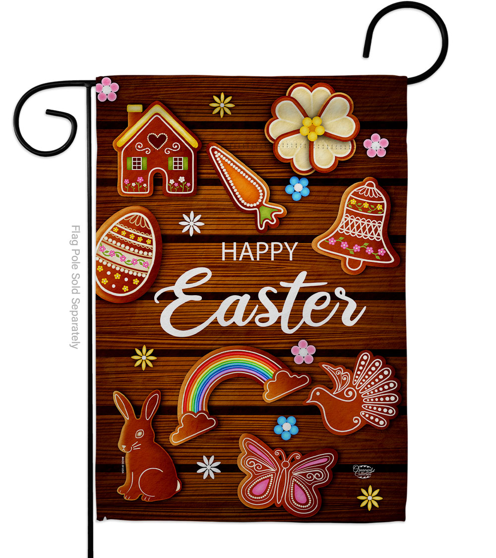 Ornament Collection G192502-BO Chocolate Easter Springtime Double-Sided Decorative Garden Flag, Multi Color