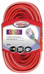 Coleman Cable 1352244 100 ft. Extension Cord Stripes, Red & White
