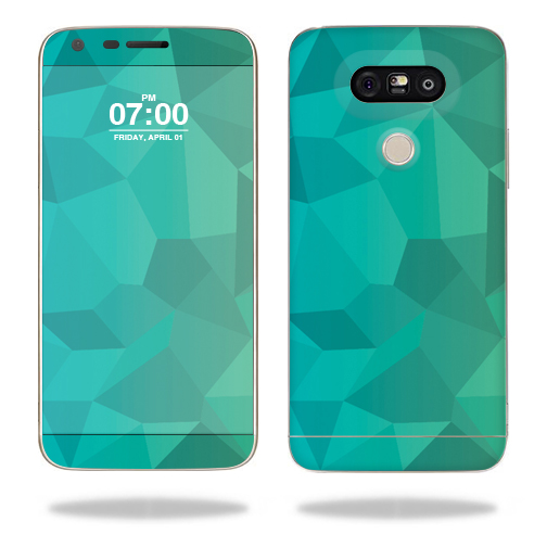 MightySkins LGG5-Blue Green Polygon Skin for LG G5 Wrap Cover Sticker - Blue Green Polygon
