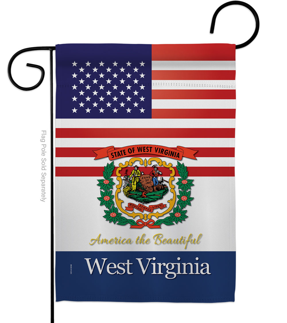 Americana Home & Garden G142600-BO 13 x 18.5 in. USA West Virginia American State Vertical Garden Flag with Double-Sided House Decoration Banner Yard Gi