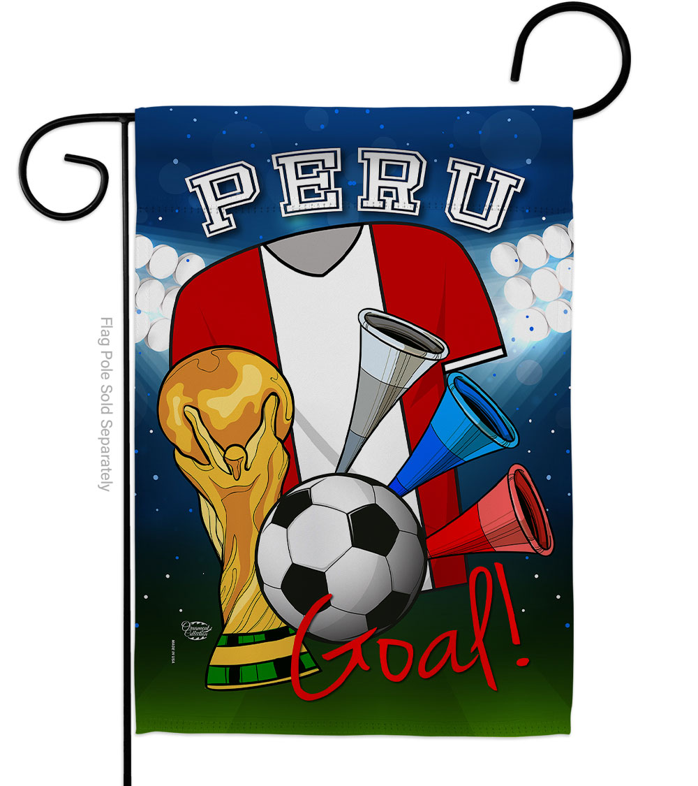 Ornament Collection G192105-BO World Cup Peru Soccer Sports 13 x 18.5 in. Double-Sided Decorative Vertical Garden Flags for House Decoration Banner
