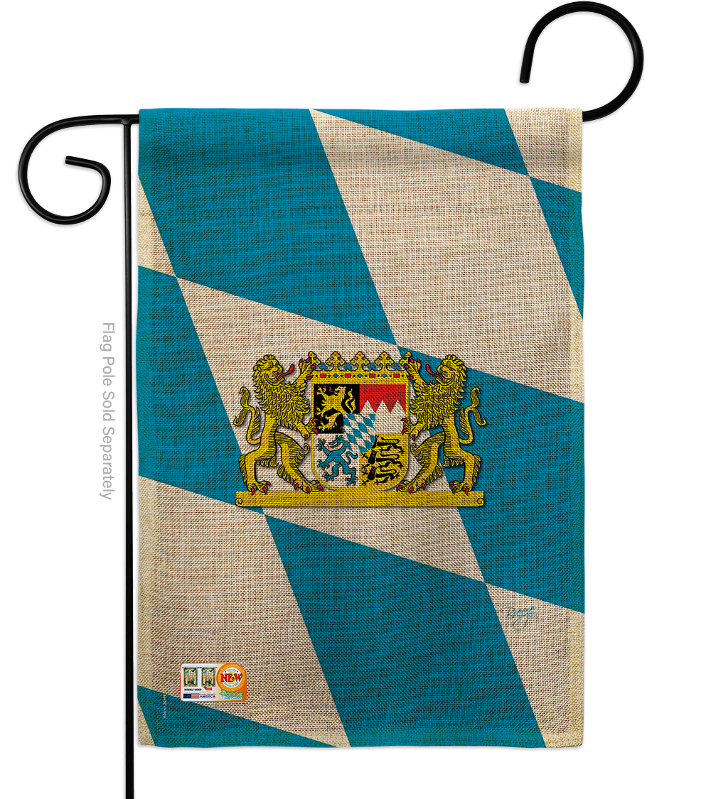 Breeze Decor BD-CY-G-108202-IP-DB-D-US14-BD 13 x 18.5 in. Bavaria Burlap Flags of the World Nationality Impressions Decorative Vertical Doubl