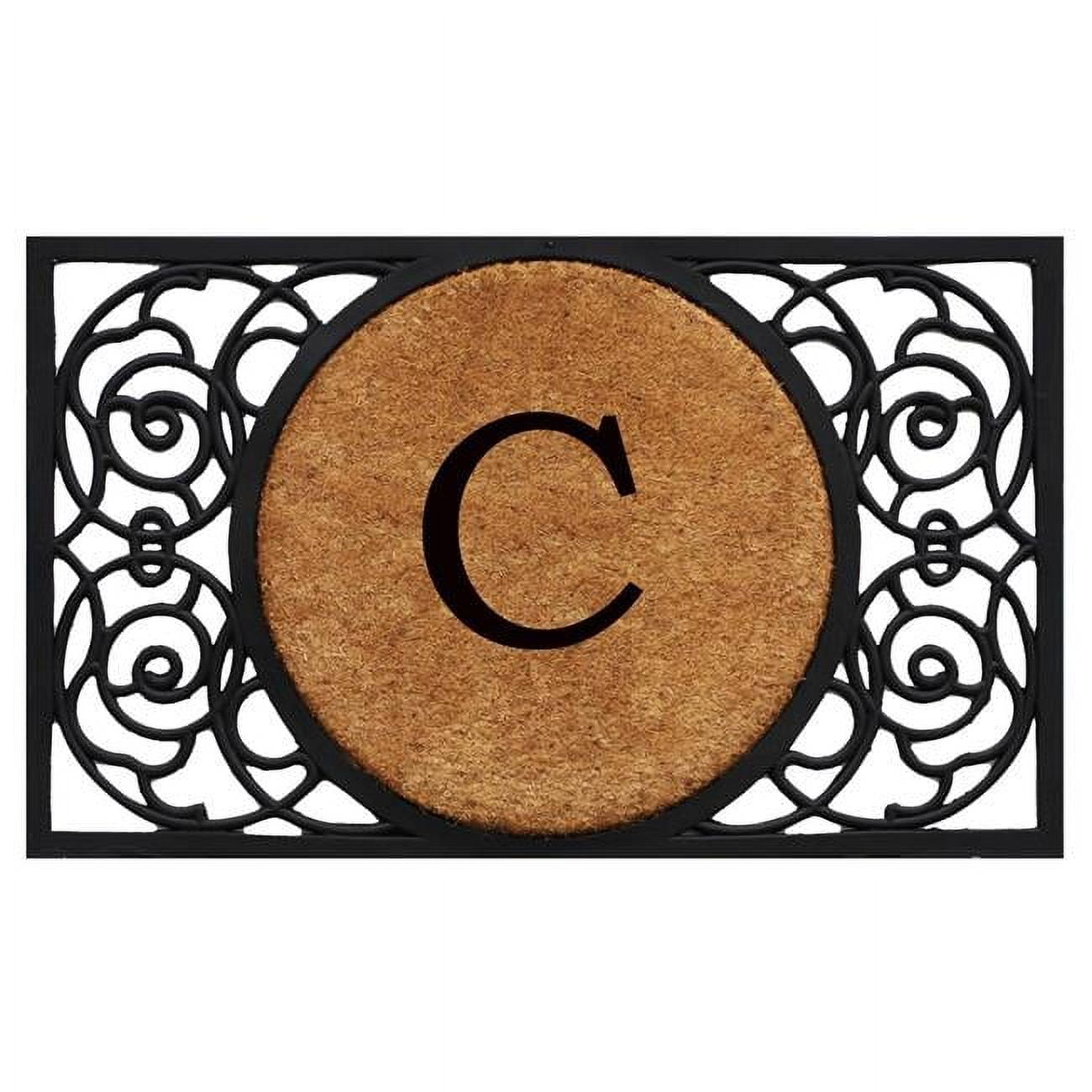Calloway Mills 180032236C 22 x 36 in. Armada Circle Monogram Rectangular Doormat&#44; Natural & Black - Letter C
