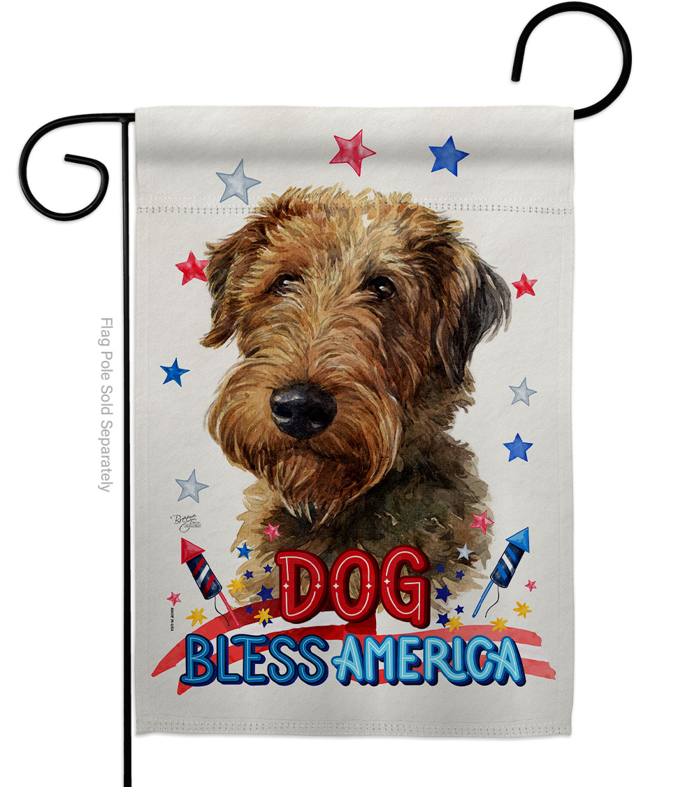 Breeze Decor G120195-BO Patriotic Welsh Terrier Animals Dog 13 x 18.5 in. Double-Sided Decorative Vertical Garden Flags for House Decoration
