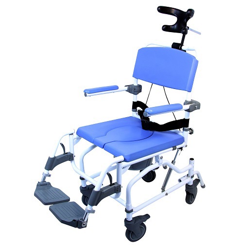 Healthline 791154430149 Aluminum Tilt Shower Commode Chair, 18 in.