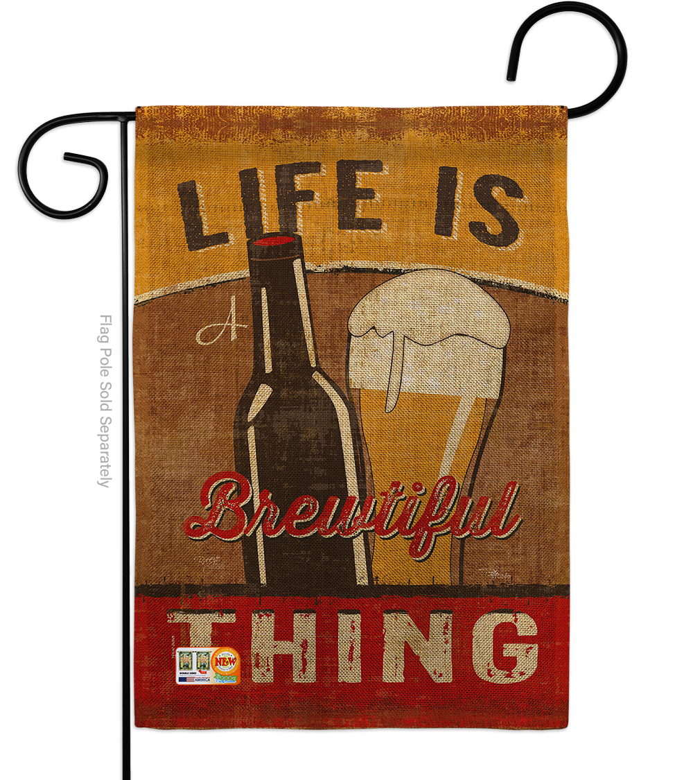 Breeze Decor BD-BV-G-117048-IP-DB-D-US18-WA 13 x 18.5 in. Brewtiful Thing Burlap Happy Hour & Drinks Beverages Impressions Decorative Vertica