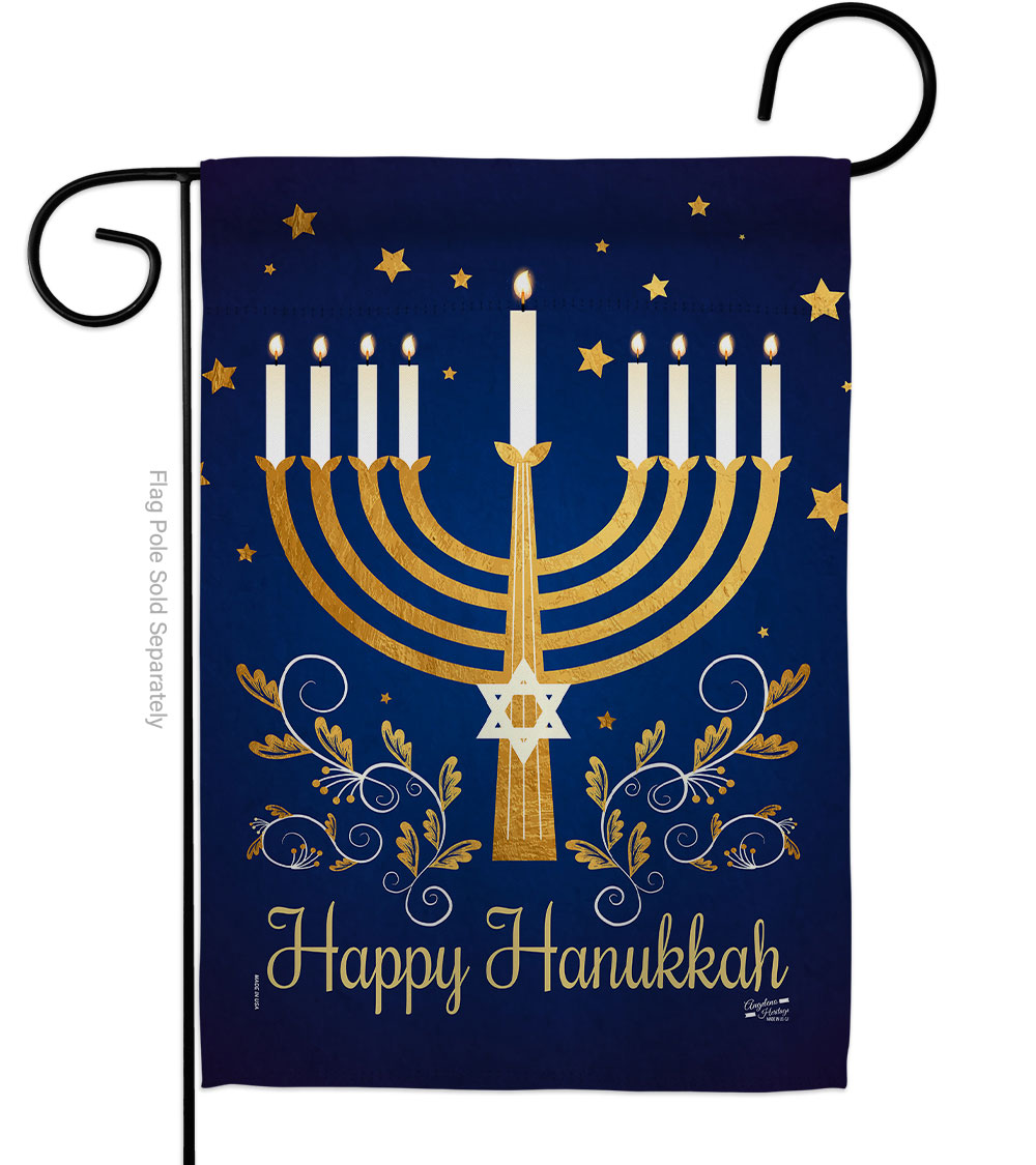 Angeleno Heritage G135324-BO 13 x 18.5 in. Happy Hanukkah Garden Flag with Winter Double-Sided Decorative Vertical Flags House Decoration Banner Y