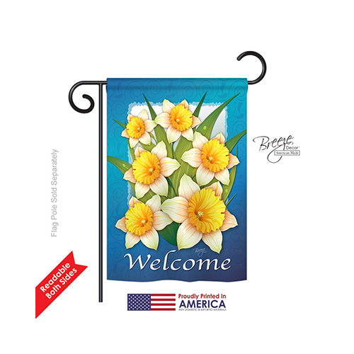Breeze Decor 54070 Floral Daffodils 2-Sided Impression Garden Flag - 13 x 18.5 in.