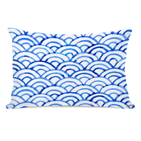 One Bella Casa 74961PL42 Scallop Ocean Pillow&#44; Blue