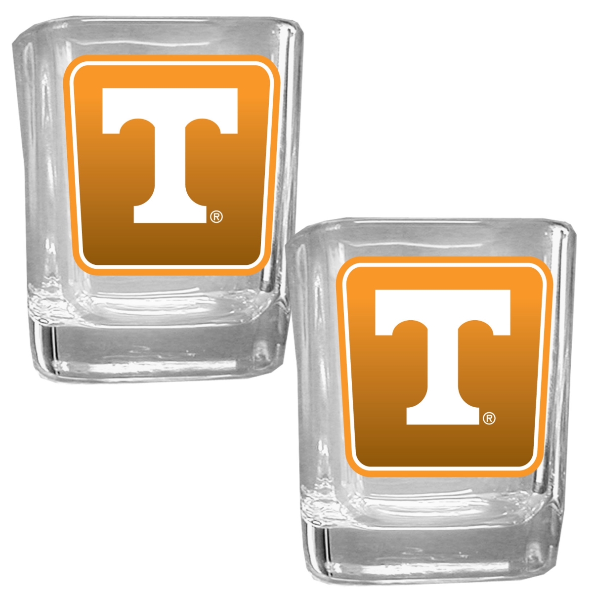 Siskiyou Sports Siskiyou 2CSQP25 Unisex NCAA Tennessee Volunteers Square Glass Shot Glass Set - Set of 2