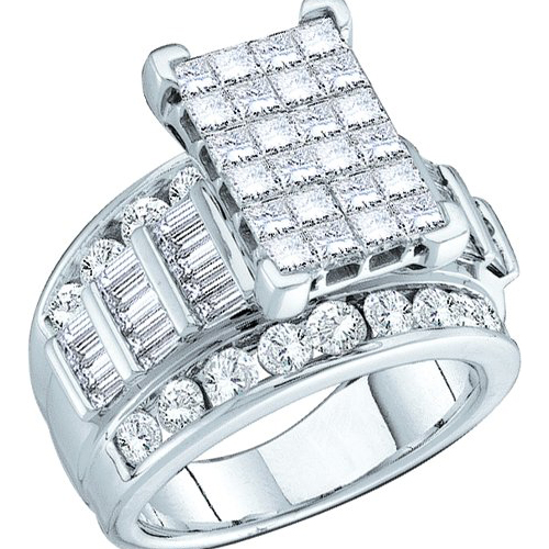 Gold-N-Diamonds GoldNDiamond GND-38819 5.00 CTW Princess Bagguette Round Diamond Ring