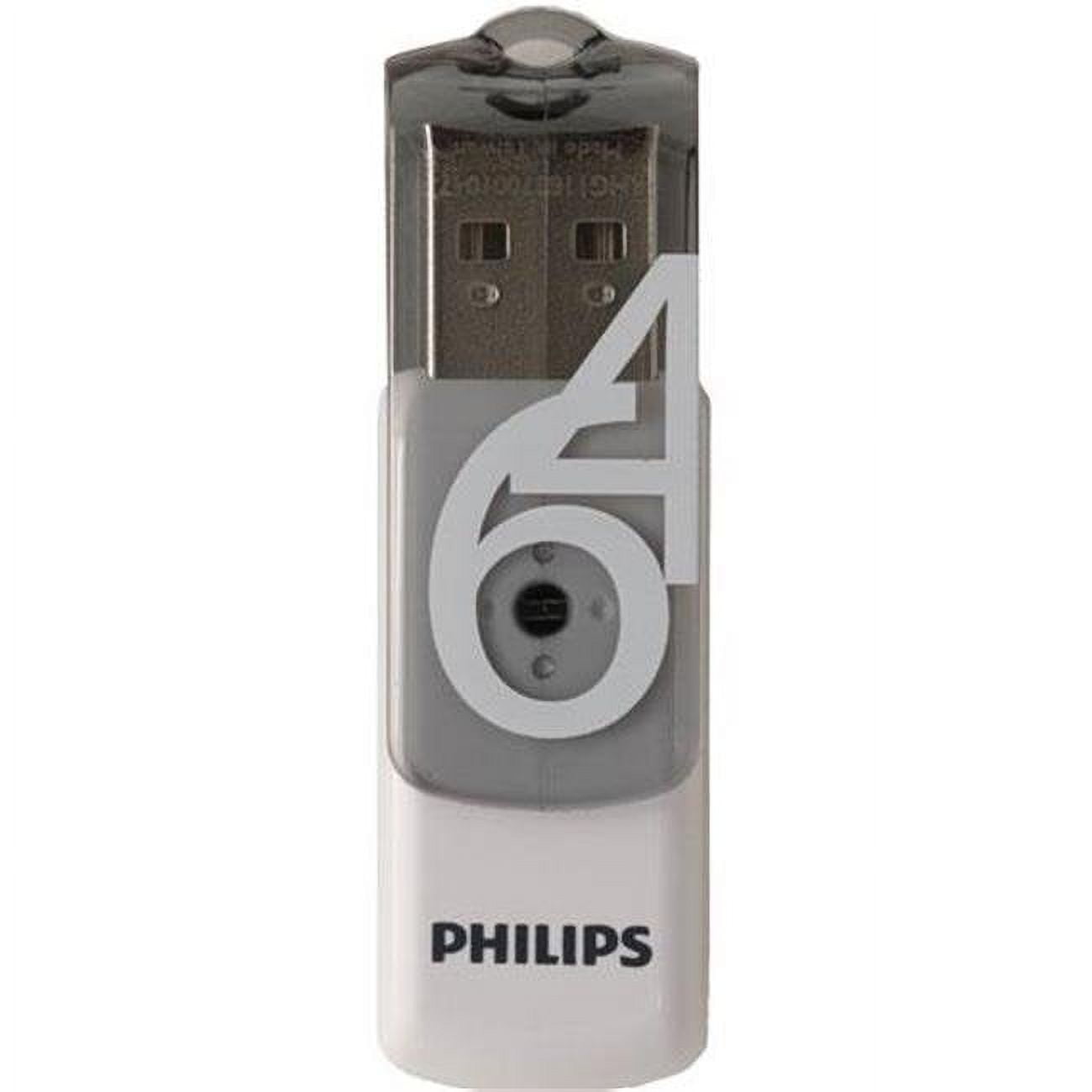 Philips PHMMD64GBVIVIDG 64GB USB 2.0 Vivid Edition Flash Drive - Grey