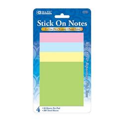 Bazic Products Bazic 5102     50 Ct. 3&quot; X 3&quot; Stick On Note (4/Pack)  Case of 24