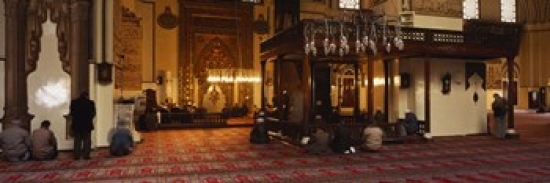 RLM Distribution Group of people praying in a mosque  Ulu Camii  Bursa  Turkey Poster Print by  - 36 x 12