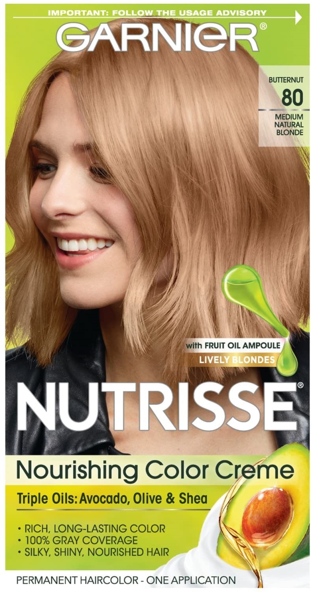 Garnier K0001460 Unisex Nutrisse Nourishing 1-Application Hair Color Creme - 80 Medium Natural Blonde - Pack of 6