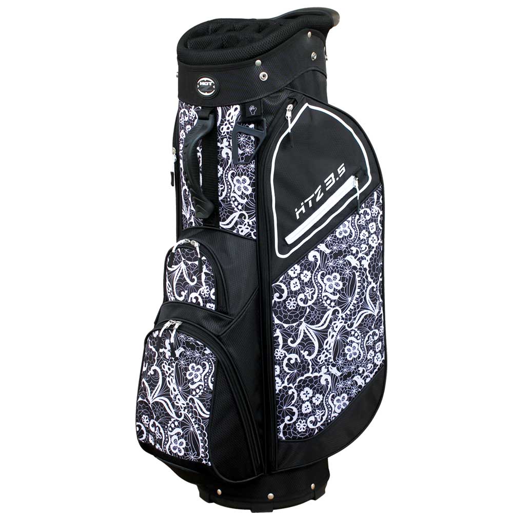 Hot-Z Golf Hot-Z 02HOT35CT20WMN11111BKW01 Ladies 3.5 Lace Golf Cart Bag&#44; Black & White