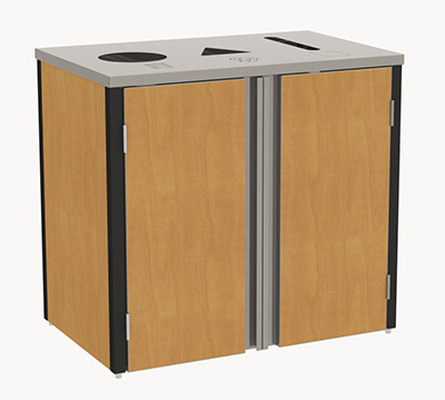 MakeITHappen Waste And Recyling Stations Laminate, Light Maple