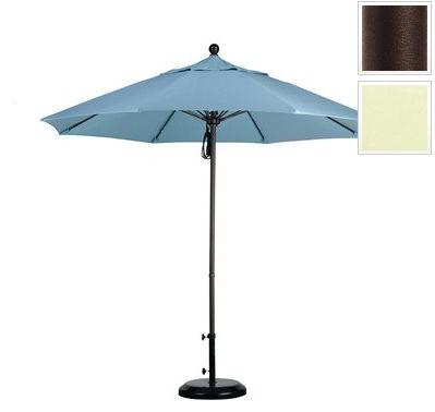 California Umbrella ALTO908117-SA53 9 ft. Fiberglass Pulley Open Market Umbrella - Bronze and Pacifica-Canvas