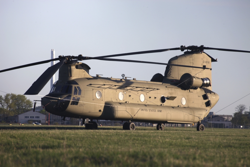 Posterazzi StockTrek Images PSTTZG100204M A Brand New Ch-47F Chinook Helicopter On Delivery To The U.S. Army in Germany Poster Print, 17 x