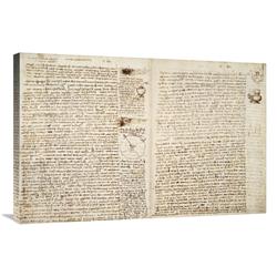 Global Gallery GCS-267903-36-142 36 in. Codex Hammer Pages 124-127 Art Print - Leonardo Da Vinci