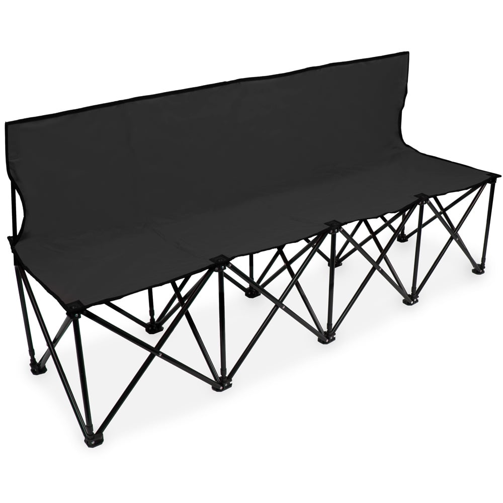 brybelly SCOA-703 6 ft. Portable Folding 4 Seat Bench with Back, Black