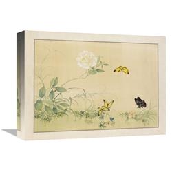 Global Gallery GCS-110335-1216-142 12 x 16 in. White Rose & Butterflies Art Print - Unknown