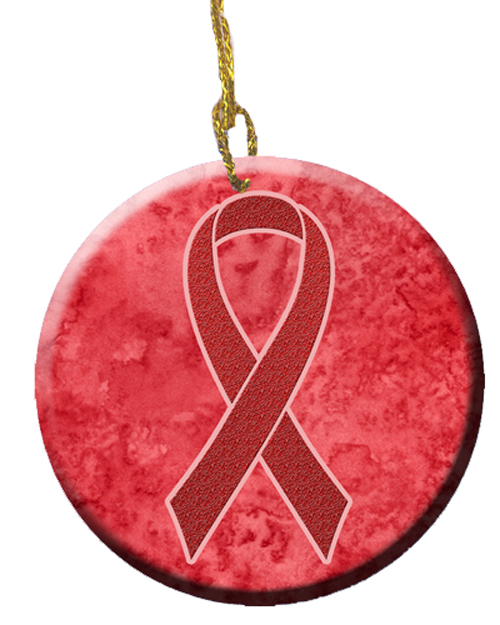 PartyPros Red Ribbon for Aids Awareness Ceramic Ornament, 2.81 Dia