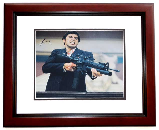 Real Deal Memorabilia 11 x 14 in. Al Pacino Autographed Scarface Photo&#44; Mahogany Custom Frame
