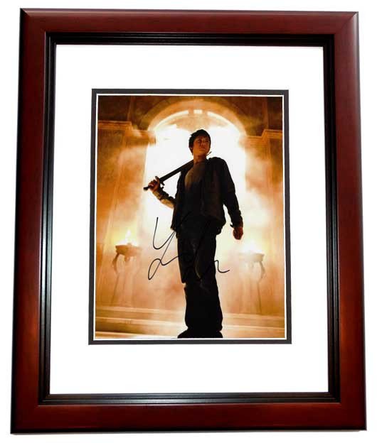 Real Deal Memorabilia LLerman8x10-1MF Logan Lerman Signed - Autographed Percy Jackson Actor 8 x 10 in. Photo Mahogany Custom Frame