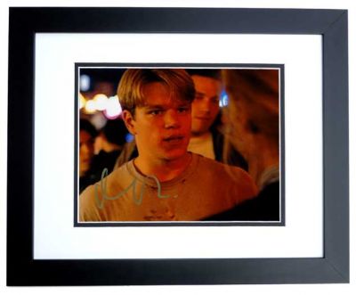 Real Deal Memorabilia MDamon8x10-11BF Matt Damon Signed - Autographed Good Will Hunting 8 x 10 in. Photo Black Custom Frame